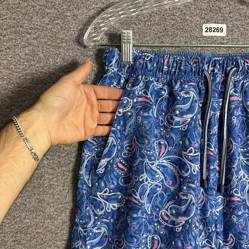 Peter Millar Men's Small Swim Trunks Seaside Paisley Print Shorts 8